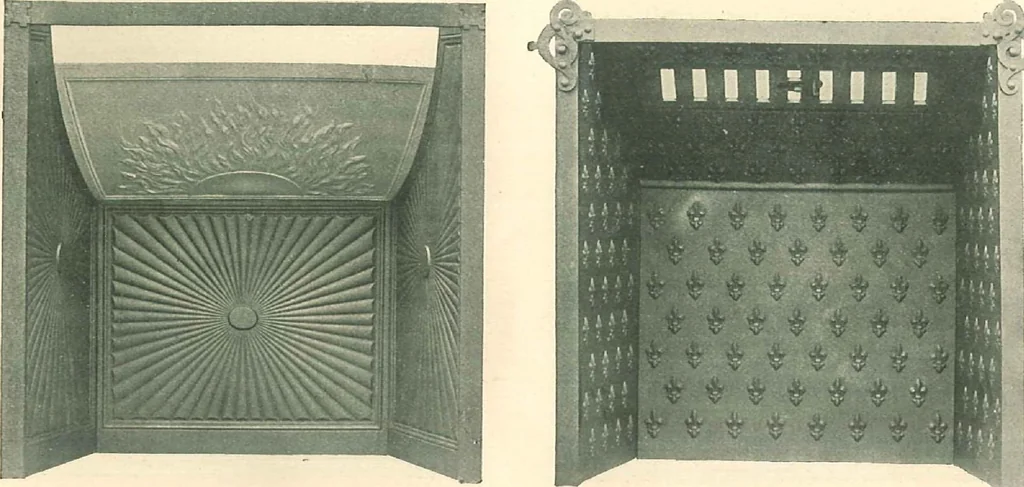 An illustration from Grates and fireplace fixtures in iron and brass, 1907, leaf 47