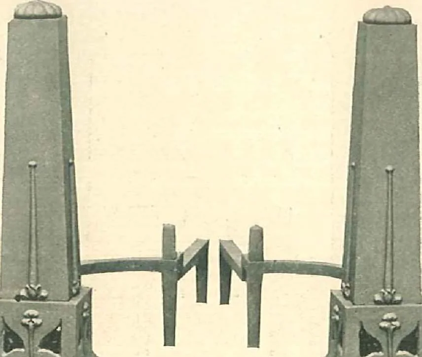 An illustration from Grates and fireplace fixtures in iron and brass, 1907, leaf 49