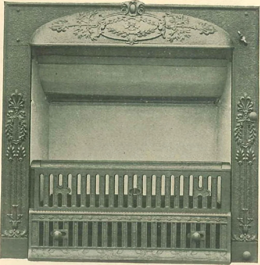 An illustration from Grates and fireplace fixtures in iron and brass, 1907, leaf 6