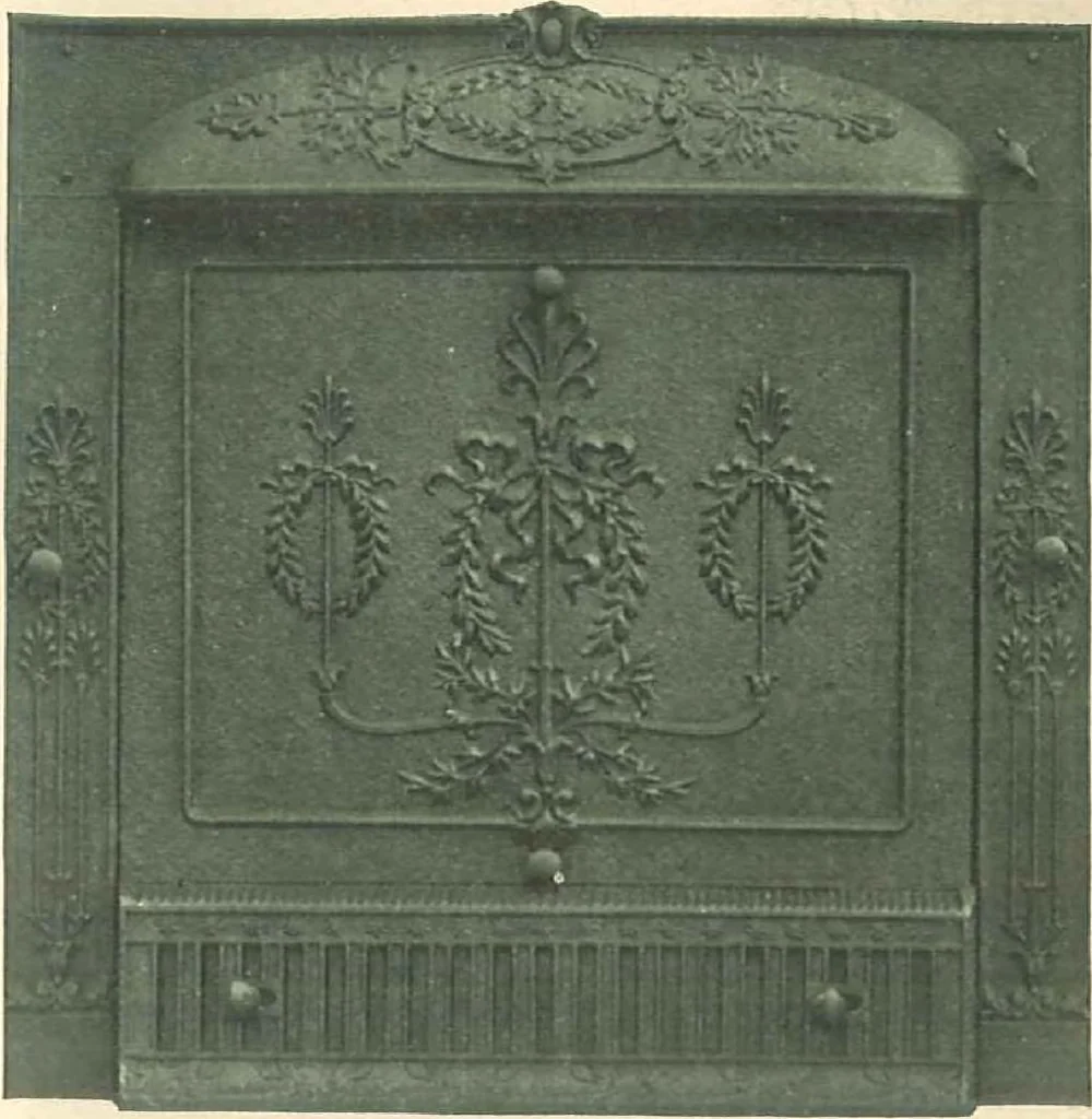 An illustration from Grates and fireplace fixtures in iron and brass, 1907, leaf 6