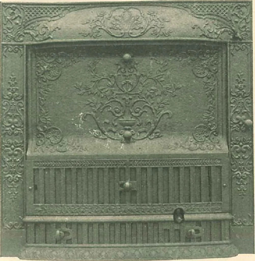 An illustration from Grates and fireplace fixtures in iron and brass, 1907, leaf 8