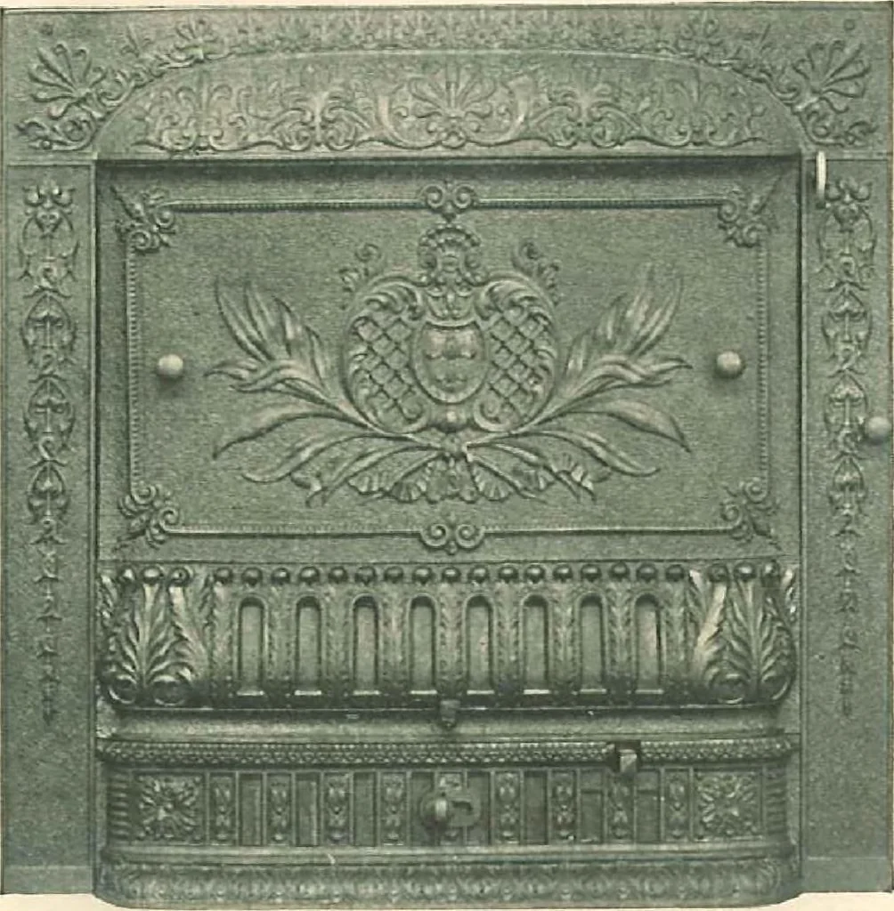 An illustration from Grates and fireplace fixtures in iron and brass, 1907, leaf 9