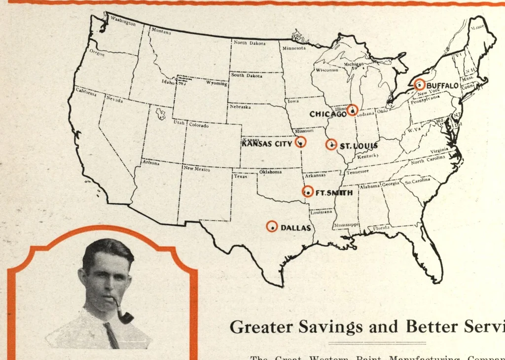 An illustration from Great Western Paint catalog, 1929, 1929, leaf 129