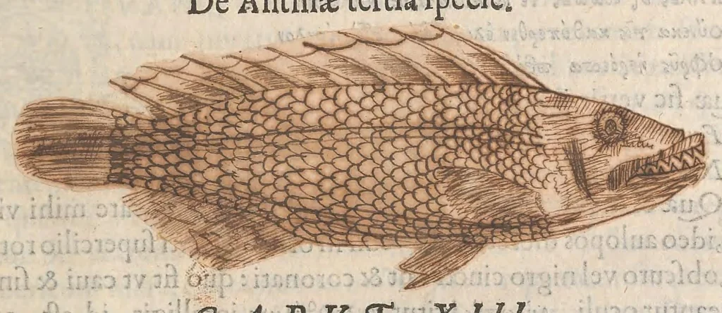 An illustration from Gulielmi Rondeletii doctoris Medici et medicinae ... Libri de piscibus marinis : in quibus veræ piscium effigies expressae sunt : quæ in tota piscium historia continentur, indicat elenchus pagina nona et decima : postremo accesserunt indices necessarij, 1554, leaf 211