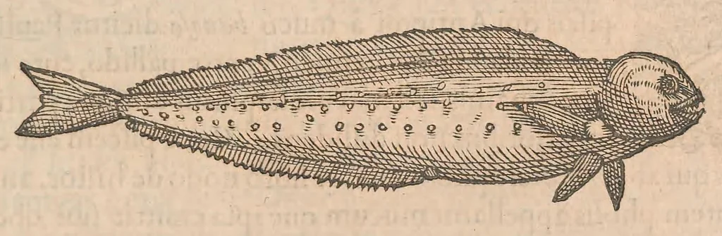 An illustration from Gulielmi Rondeletii doctoris Medici et medicinae ... Libri de piscibus marinis : in quibus veræ piscium effigies expressae sunt : quæ in tota piscium historia continentur, indicat elenchus pagina nona et decima : postremo accesserunt indices necessarij, 1554, leaf 225