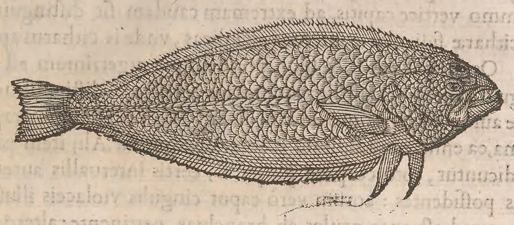 An illustration from Gulielmi Rondeletii doctoris Medici et medicinae ... Libri de piscibus marinis : in quibus veræ piscium effigies expressae sunt : quæ in tota piscium historia continentur, indicat elenchus pagina nona et decima : postremo accesserunt indices necessarij, 1554, leaf 335
