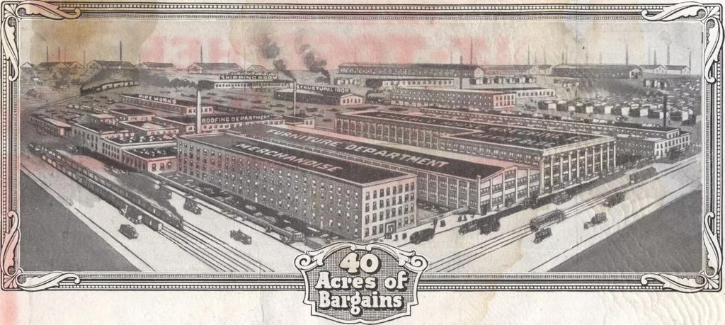 An illustration from Presto-up patented bolt-together, houses-garages-barns etc., 1920, leaf 1