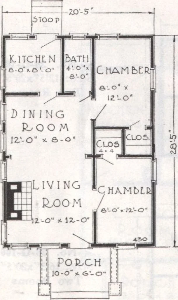 An illustration from Presto-up patented bolt-together, houses-garages-barns etc., 1920, leaf 12