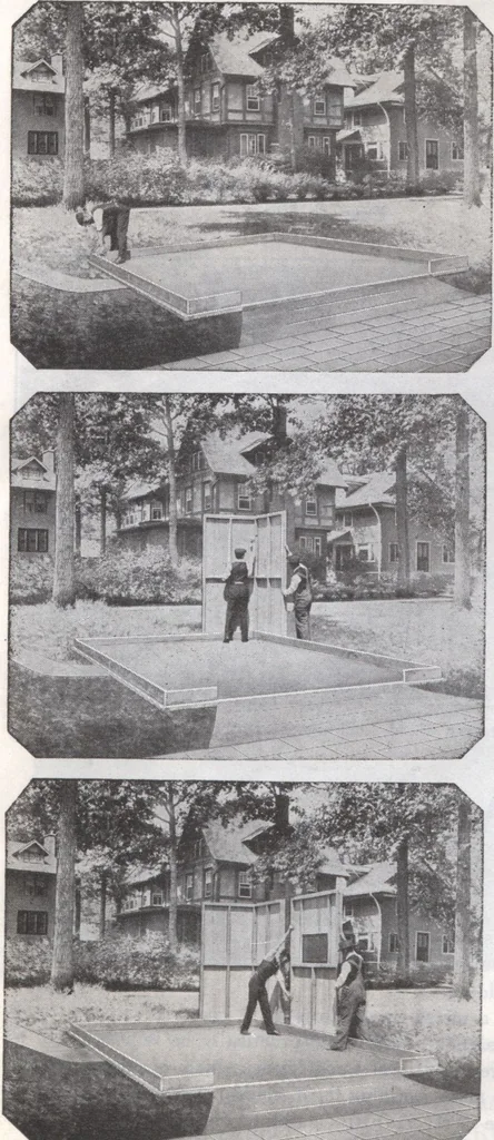 An illustration from Presto-up patented bolt-together, houses-garages-barns etc., 1920, leaf 35