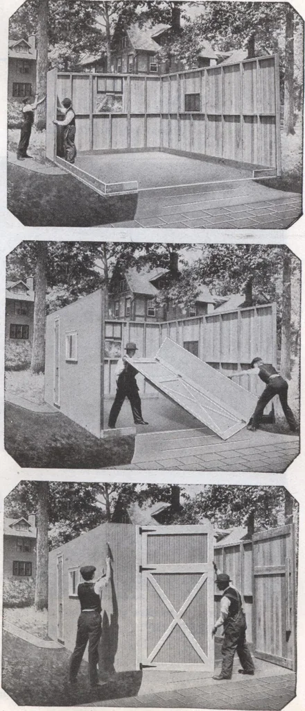 An illustration from Presto-up patented bolt-together, houses-garages-barns etc., 1920, leaf 35