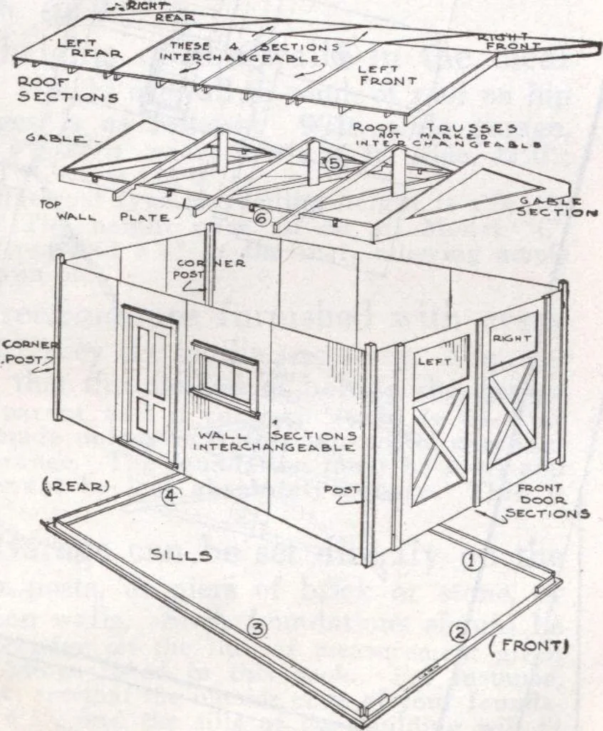 An illustration from Presto-up patented bolt-together, houses-garages-barns etc., 1920, leaf 39
