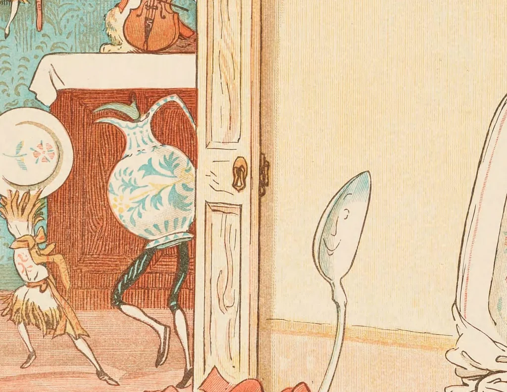 An illustration from Hey diddle diddle and Baby bunting, 1882, leaf 12
