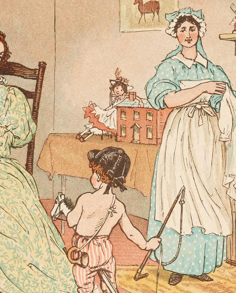 An illustration from Hey diddle diddle and Baby bunting, 1882, leaf 17