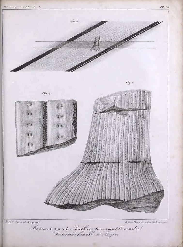 An illustration from Histoire des végétaux fossiles, ou, Recherches botaniques et géologiques sur les végétaux renfermés dans les diverses couches du globe, 1828, leaf 421