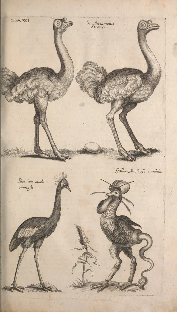 An illustration from Historiae naturalis de quadrupetibus libri : cum aeneis figuris; [Historiae naturalis de serpentibus libri II ; Historiae naturalis de insectis libri III ; Historiae naturalis de exanguibus aquaticis libri IV ; Historiae naturalis de piscibus et cetis libri V ; Historiae naturalis de avibus libri VI], 1650, leaf 100