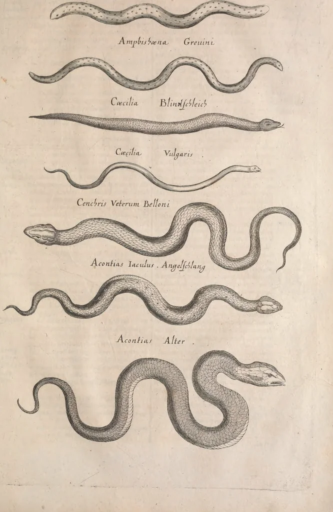An illustration from Historiae naturalis de quadrupetibus libri : cum aeneis figuris; [Historiae naturalis de serpentibus libri II ; Historiae naturalis de insectis libri III ; Historiae naturalis de exanguibus aquaticis libri IV ; Historiae naturalis de piscibus et cetis libri V ; Historiae naturalis de avibus libri VI], 1650, leaf 1112