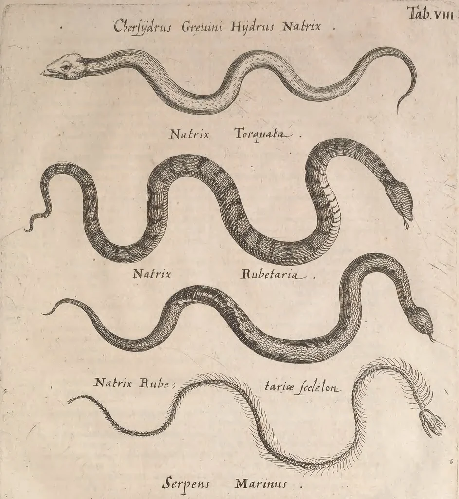 An illustration from Historiae naturalis de quadrupetibus libri : cum aeneis figuris; [Historiae naturalis de serpentibus libri II ; Historiae naturalis de insectis libri III ; Historiae naturalis de exanguibus aquaticis libri IV ; Historiae naturalis de piscibus et cetis libri V ; Historiae naturalis de avibus libri VI], 1650, leaf 1130