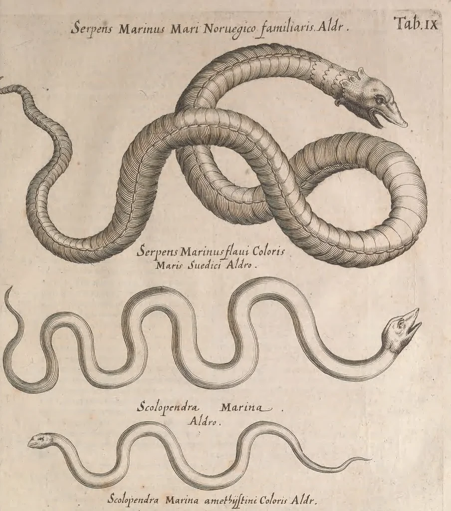 An illustration from Historiae naturalis de quadrupetibus libri : cum aeneis figuris; [Historiae naturalis de serpentibus libri II ; Historiae naturalis de insectis libri III ; Historiae naturalis de exanguibus aquaticis libri IV ; Historiae naturalis de piscibus et cetis libri V ; Historiae naturalis de avibus libri VI], 1650, leaf 1134