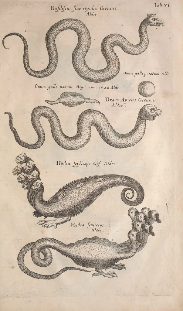 An illustration from Historiae naturalis de quadrupetibus libri : cum aeneis figuris; [Historiae naturalis de serpentibus libri II ; Historiae naturalis de insectis libri III ; Historiae naturalis de exanguibus aquaticis libri IV ; Historiae naturalis de piscibus et cetis libri V ; Historiae naturalis de avibus libri VI], 1650, leaf 1140