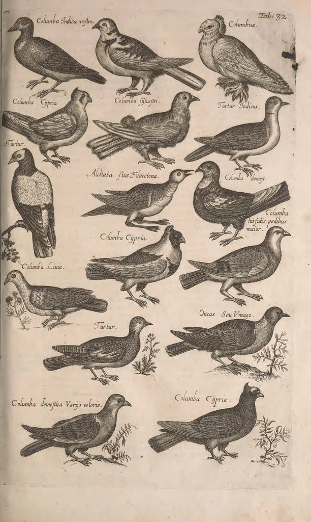 An illustration from Historiae naturalis de quadrupetibus libri : cum aeneis figuris; [Historiae naturalis de serpentibus libri II ; Historiae naturalis de insectis libri III ; Historiae naturalis de exanguibus aquaticis libri IV ; Historiae naturalis de piscibus et cetis libri V ; Historiae naturalis de avibus libri VI], 1650, leaf 156