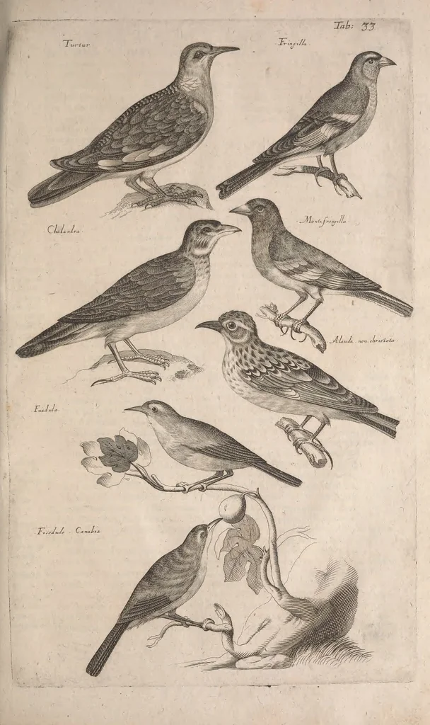 An illustration from Historiae naturalis de quadrupetibus libri : cum aeneis figuris; [Historiae naturalis de serpentibus libri II ; Historiae naturalis de insectis libri III ; Historiae naturalis de exanguibus aquaticis libri IV ; Historiae naturalis de piscibus et cetis libri V ; Historiae naturalis de avibus libri VI], 1650, leaf 162