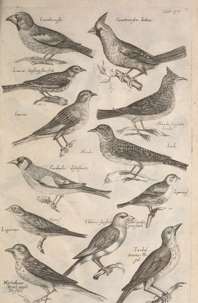 An illustration from Historiae naturalis de quadrupetibus libri : cum aeneis figuris; [Historiae naturalis de serpentibus libri II ; Historiae naturalis de insectis libri III ; Historiae naturalis de exanguibus aquaticis libri IV ; Historiae naturalis de piscibus et cetis libri V ; Historiae naturalis de avibus libri VI], 1650, leaf 176