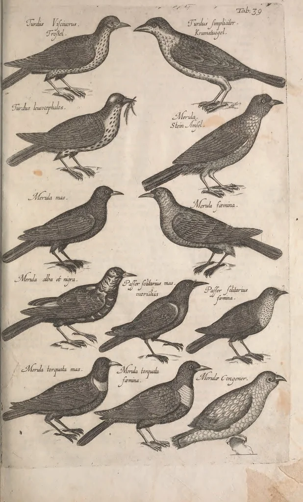 An illustration from Historiae naturalis de quadrupetibus libri : cum aeneis figuris; [Historiae naturalis de serpentibus libri II ; Historiae naturalis de insectis libri III ; Historiae naturalis de exanguibus aquaticis libri IV ; Historiae naturalis de piscibus et cetis libri V ; Historiae naturalis de avibus libri VI], 1650, leaf 184