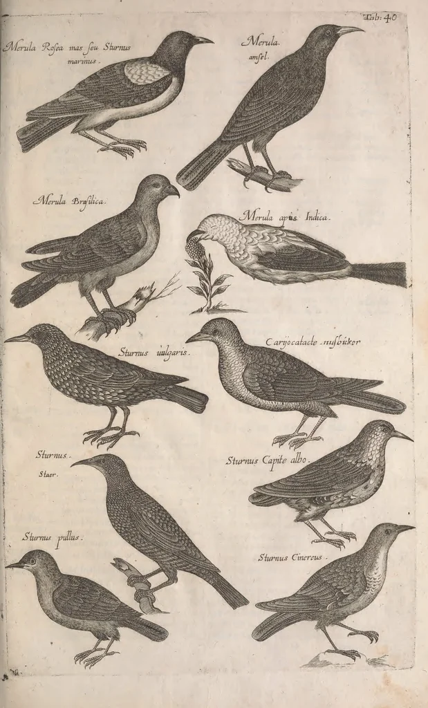 An illustration from Historiae naturalis de quadrupetibus libri : cum aeneis figuris; [Historiae naturalis de serpentibus libri II ; Historiae naturalis de insectis libri III ; Historiae naturalis de exanguibus aquaticis libri IV ; Historiae naturalis de piscibus et cetis libri V ; Historiae naturalis de avibus libri VI], 1650, leaf 188