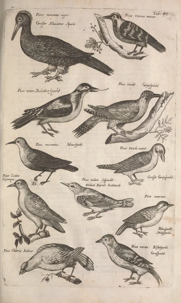 An illustration from Historiae naturalis de quadrupetibus libri : cum aeneis figuris; [Historiae naturalis de serpentibus libri II ; Historiae naturalis de insectis libri III ; Historiae naturalis de exanguibus aquaticis libri IV ; Historiae naturalis de piscibus et cetis libri V ; Historiae naturalis de avibus libri VI], 1650, leaf 196