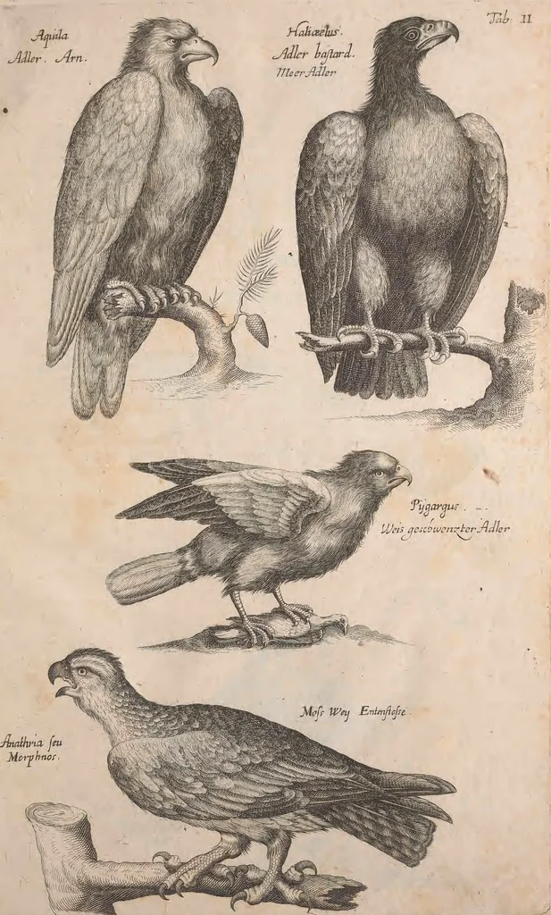 An illustration from Historiae naturalis de quadrupetibus libri : cum aeneis figuris; [Historiae naturalis de serpentibus libri II ; Historiae naturalis de insectis libri III ; Historiae naturalis de exanguibus aquaticis libri IV ; Historiae naturalis de piscibus et cetis libri V ; Historiae naturalis de avibus libri VI], 1650, leaf 20