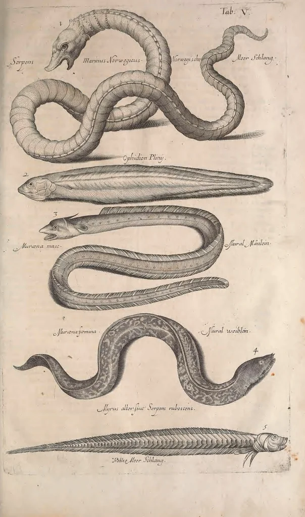 An illustration from Historiae naturalis de quadrupetibus libri : cum aeneis figuris; [Historiae naturalis de serpentibus libri II ; Historiae naturalis de insectis libri III ; Historiae naturalis de exanguibus aquaticis libri IV ; Historiae naturalis de piscibus et cetis libri V ; Historiae naturalis de avibus libri VI], 1650, leaf 394