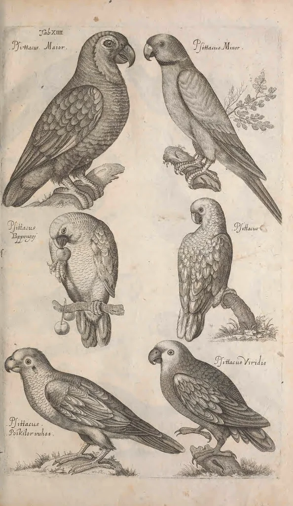 An illustration from Historiae naturalis de quadrupetibus libri : cum aeneis figuris; [Historiae naturalis de serpentibus libri II ; Historiae naturalis de insectis libri III ; Historiae naturalis de exanguibus aquaticis libri IV ; Historiae naturalis de piscibus et cetis libri V ; Historiae naturalis de avibus libri VI], 1650, leaf 68