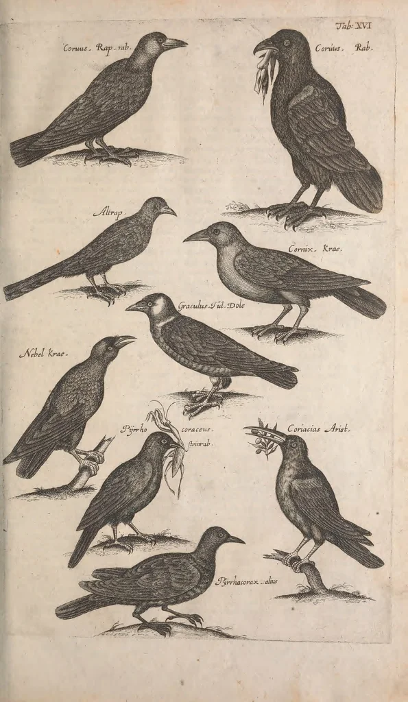 An illustration from Historiae naturalis de quadrupetibus libri : cum aeneis figuris; [Historiae naturalis de serpentibus libri II ; Historiae naturalis de insectis libri III ; Historiae naturalis de exanguibus aquaticis libri IV ; Historiae naturalis de piscibus et cetis libri V ; Historiae naturalis de avibus libri VI], 1650, leaf 74