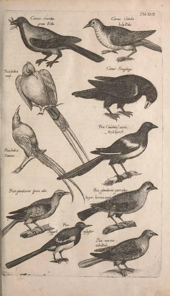 An illustration from Historiae naturalis de quadrupetibus libri : cum aeneis figuris; [Historiae naturalis de serpentibus libri II ; Historiae naturalis de insectis libri III ; Historiae naturalis de exanguibus aquaticis libri IV ; Historiae naturalis de piscibus et cetis libri V ; Historiae naturalis de avibus libri VI], 1650, leaf 78