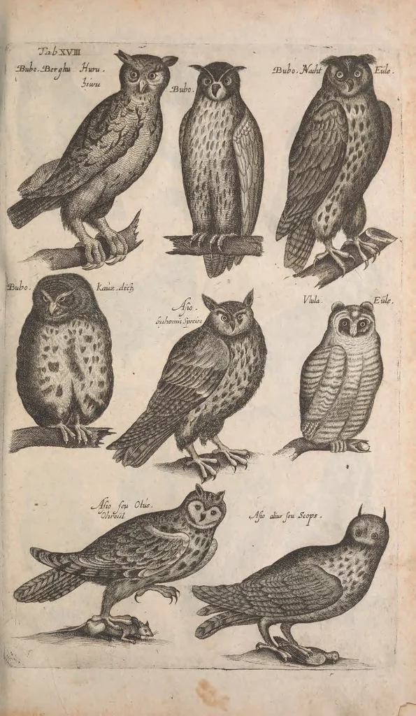 An illustration from Historiae naturalis de quadrupetibus libri : cum aeneis figuris; [Historiae naturalis de serpentibus libri II ; Historiae naturalis de insectis libri III ; Historiae naturalis de exanguibus aquaticis libri IV ; Historiae naturalis de piscibus et cetis libri V ; Historiae naturalis de avibus libri VI], 1650, leaf 88