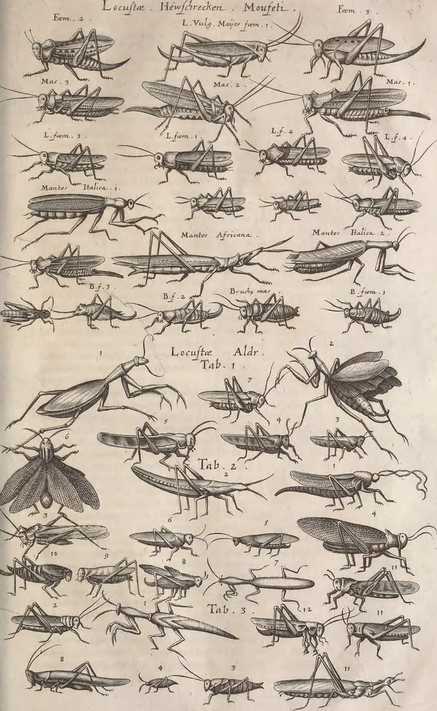 An illustration from Historiae naturalis de quadrupetibus libri : cum aeneis figuris; [Historiae naturalis de serpentibus libri II ; Historiae naturalis de insectis libri III ; Historiae naturalis de exanguibus aquaticis libri IV ; Historiae naturalis de piscibus et cetis libri V ; Historiae naturalis de avibus libri VI], 1650, leaf 924
