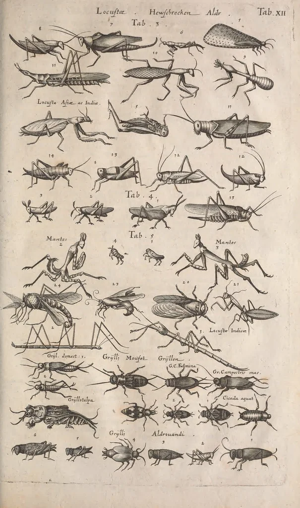 An illustration from Historiae naturalis de quadrupetibus libri : cum aeneis figuris; [Historiae naturalis de serpentibus libri II ; Historiae naturalis de insectis libri III ; Historiae naturalis de exanguibus aquaticis libri IV ; Historiae naturalis de piscibus et cetis libri V ; Historiae naturalis de avibus libri VI], 1650, leaf 928