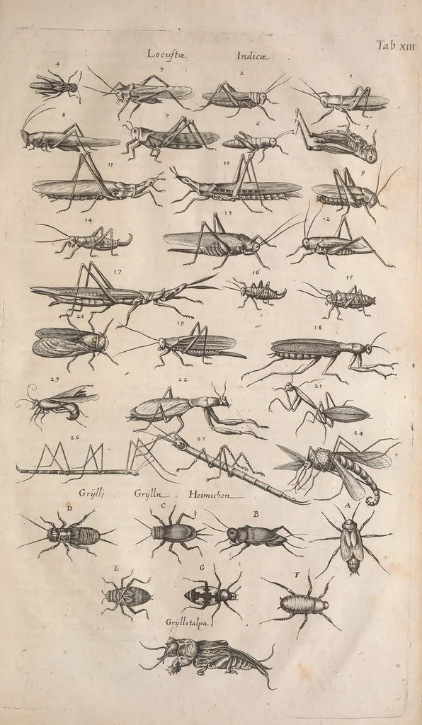 An illustration from Historiae naturalis de quadrupetibus libri : cum aeneis figuris; [Historiae naturalis de serpentibus libri II ; Historiae naturalis de insectis libri III ; Historiae naturalis de exanguibus aquaticis libri IV ; Historiae naturalis de piscibus et cetis libri V ; Historiae naturalis de avibus libri VI], 1650, leaf 932