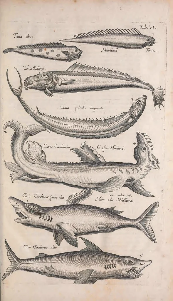 An illustration from Historiae naturalis de quadrupetibus libri : cum aeneis figuris; [Historiae naturalis de serpentibus libri II ; Historiae naturalis de insectis libri III ; Historiae naturalis de exanguibus aquaticis libri IV ; Historiae naturalis de piscibus et cetis libri V ; Historiae naturalis de avibus libri VI], 1650, leaf 37