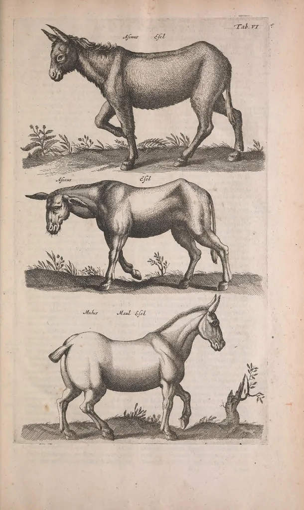 An illustration from Historiae naturalis de quadrupedibus libri : cum aeneis figuris, 1657, leaf 35