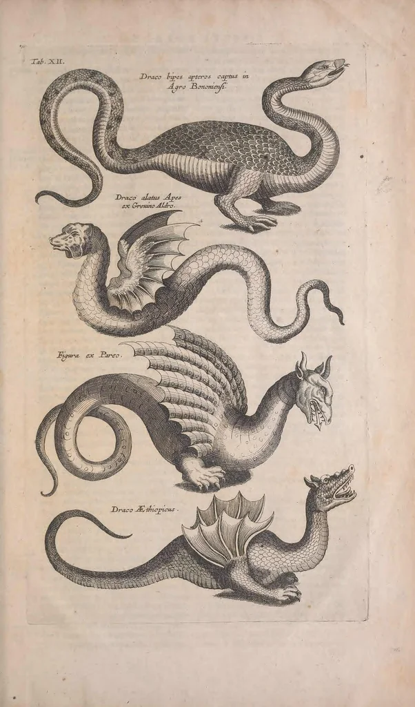 An illustration from Historiae naturalis de quadrupedibus libri : cum aeneis figuris, 1657, leaf 607