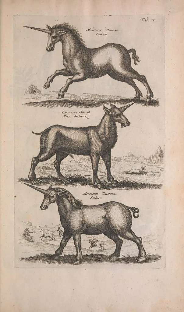An illustration from Historiae naturalis de quadrupedibus libri : cum aeneis figuris, 1657, leaf 75