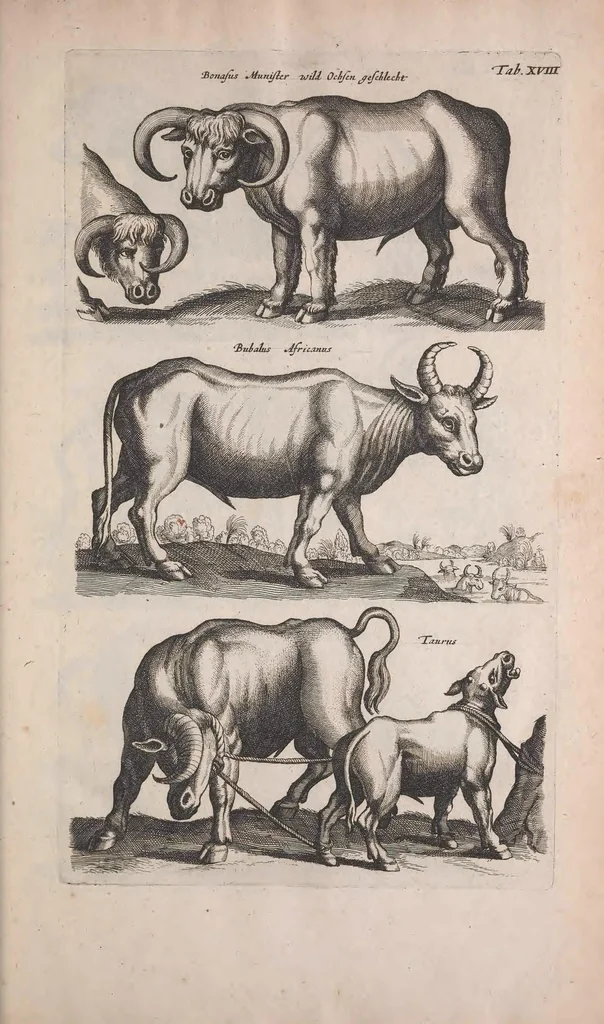An illustration from Historiae naturalis de quadrupedibus libri : cum aeneis figuris, 1657, leaf 85