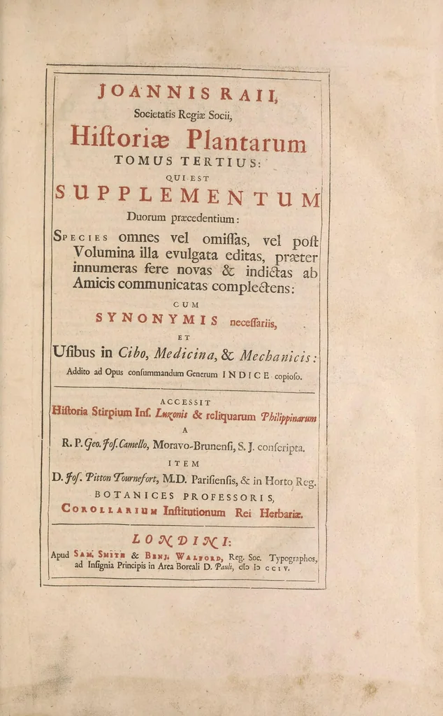 An illustration from Historia plantarum : species hactenus editas aliasque insuper multas noviter inventas & descriptas complectens ..., 1686, leaf 7