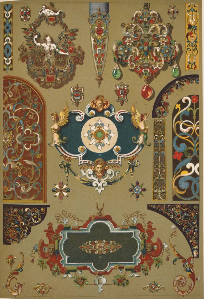 An illustration from Historic styles of ornament, 1898, leaf 268