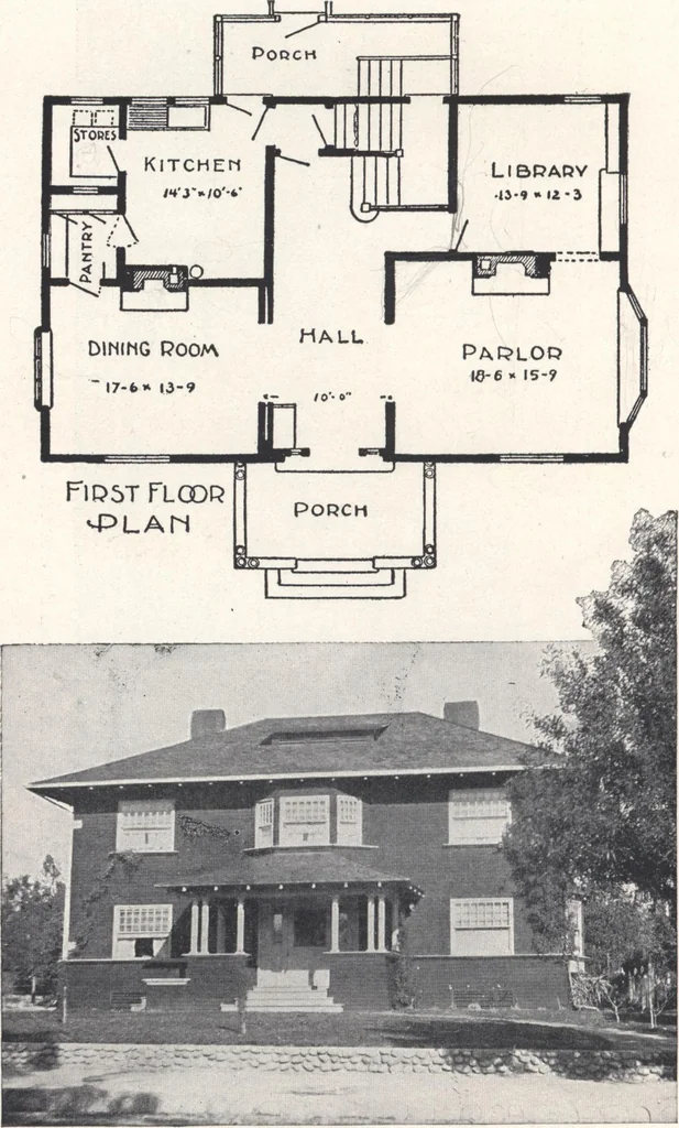 An illustration from Low-cost suburban homes, 3rd ed., 1908, leaf 11