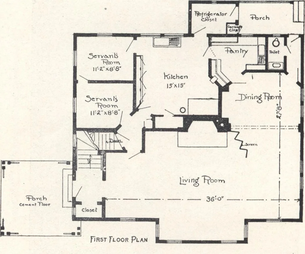 An illustration from Low-cost suburban homes, 3rd ed., 1908, leaf 13