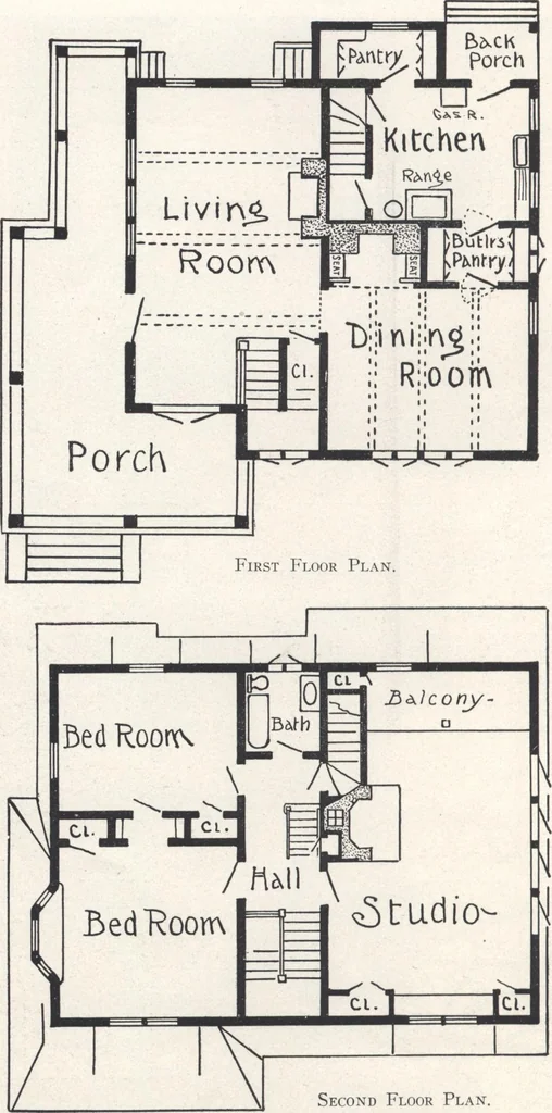 An illustration from Low-cost suburban homes, 3rd ed., 1908, leaf 15