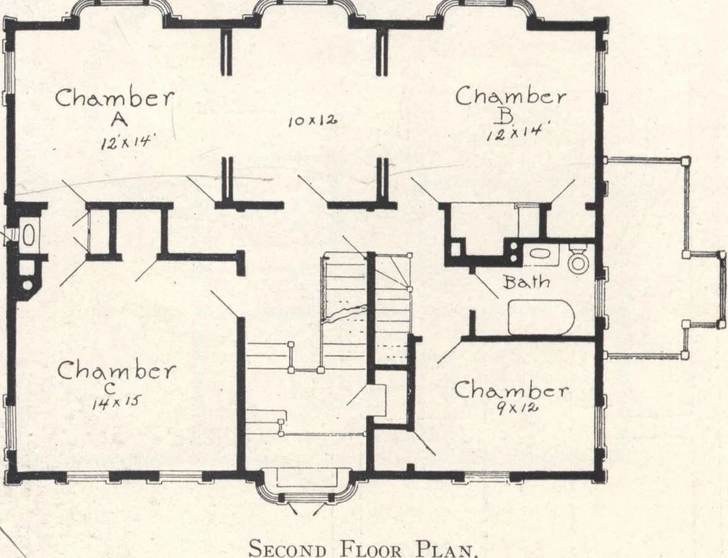 An illustration from Low-cost suburban homes, 3rd ed., 1908, leaf 19