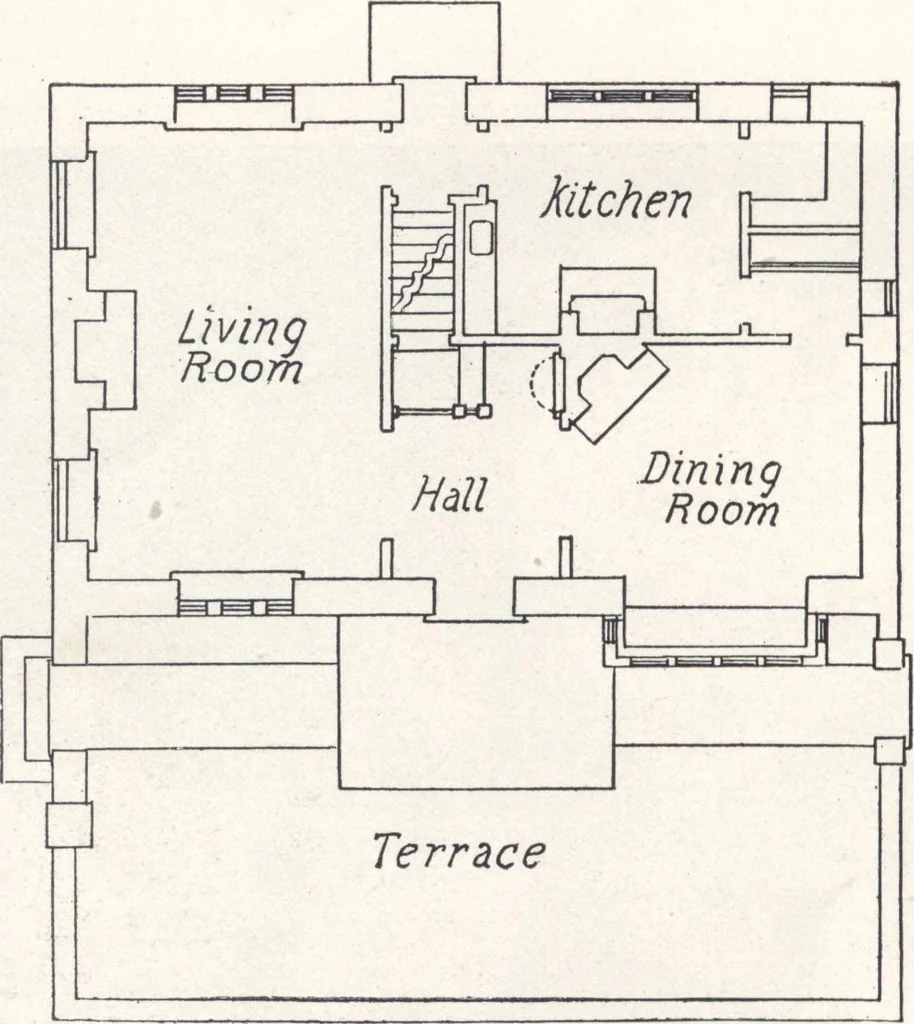 An illustration from Low-cost suburban homes, 3rd ed., 1908, leaf 21